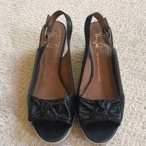 Franco Sarto Black Wedges with a Bow